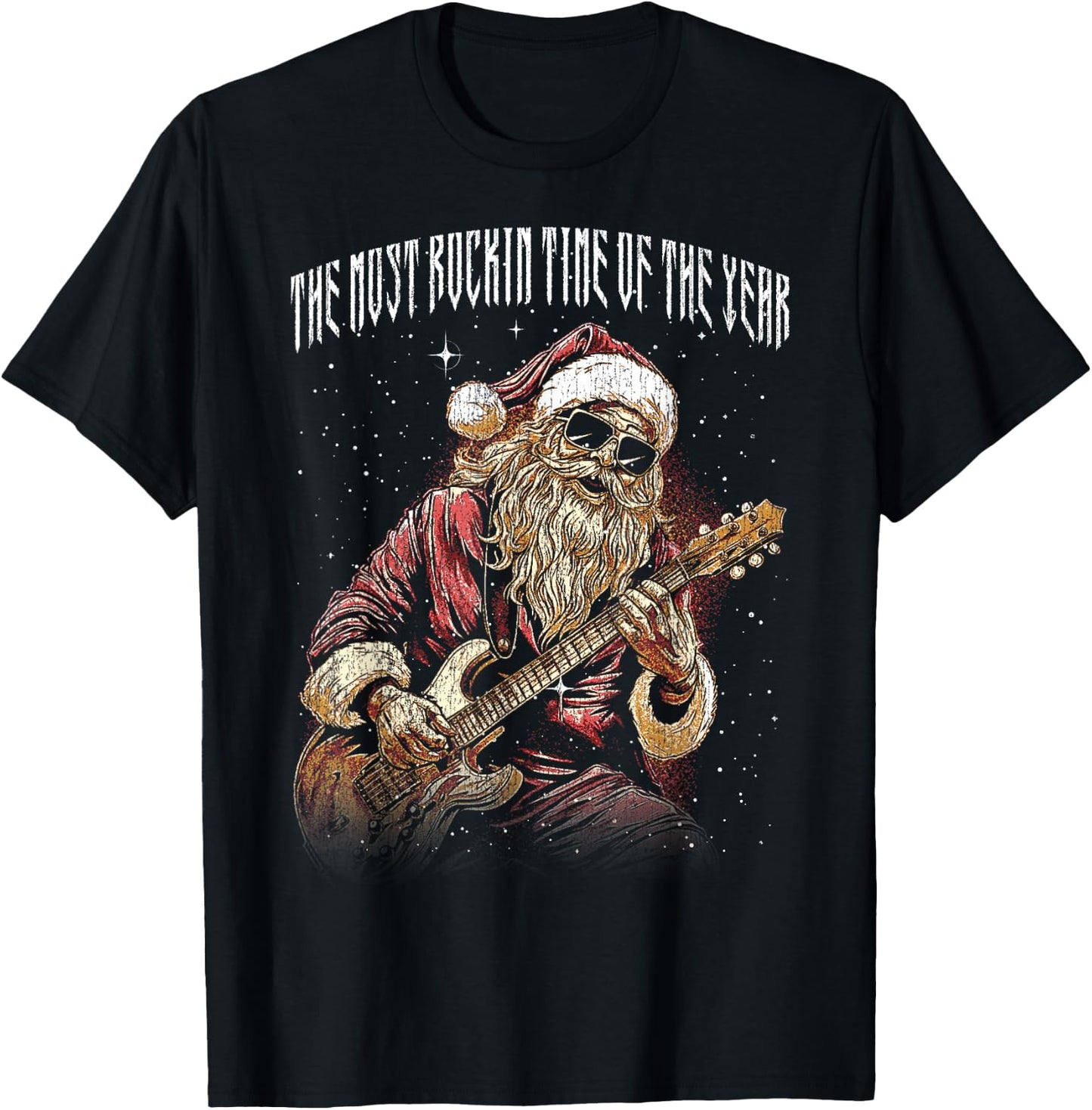 The most rockin time of the year cool Christmas Rock N Roll T-Shirt - T-Shirt | Black