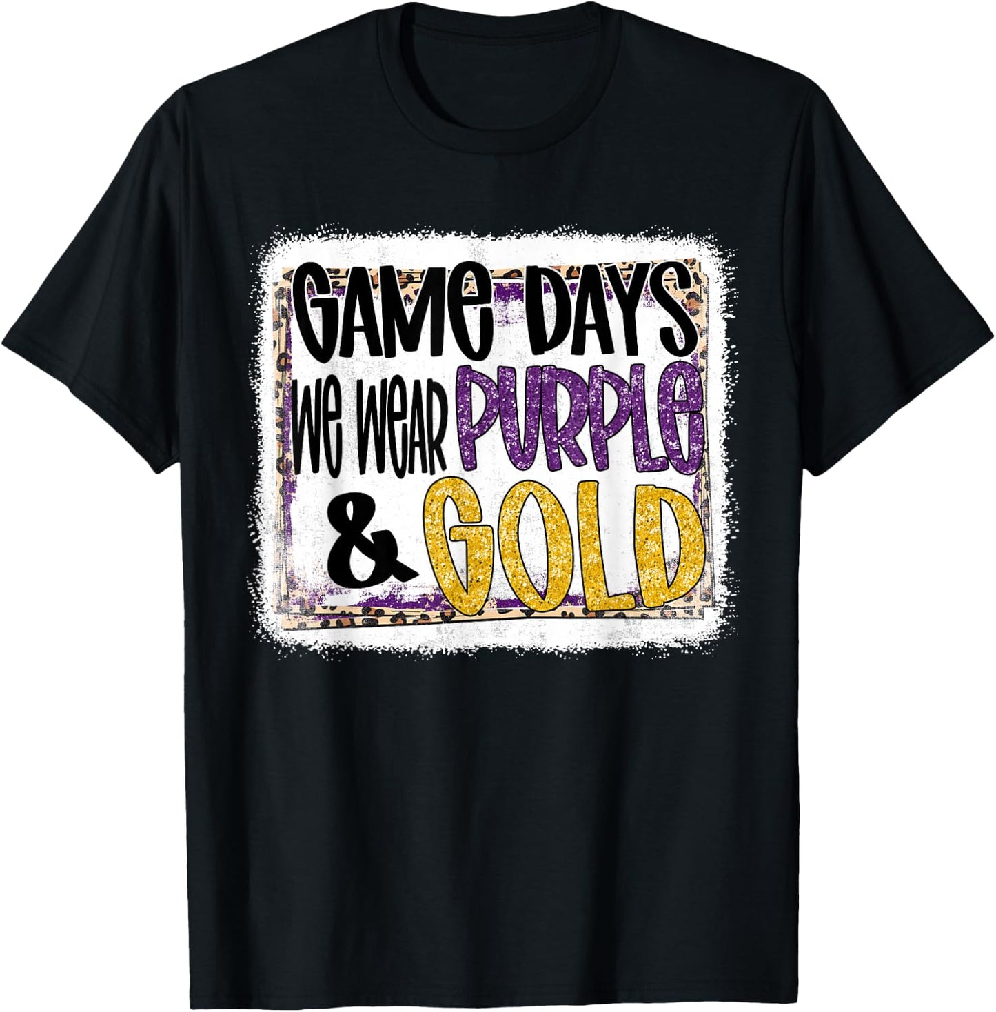 On Gameday Football We Wear Purple And Gold School Spirit T-Shirt - T-Shirt | Black