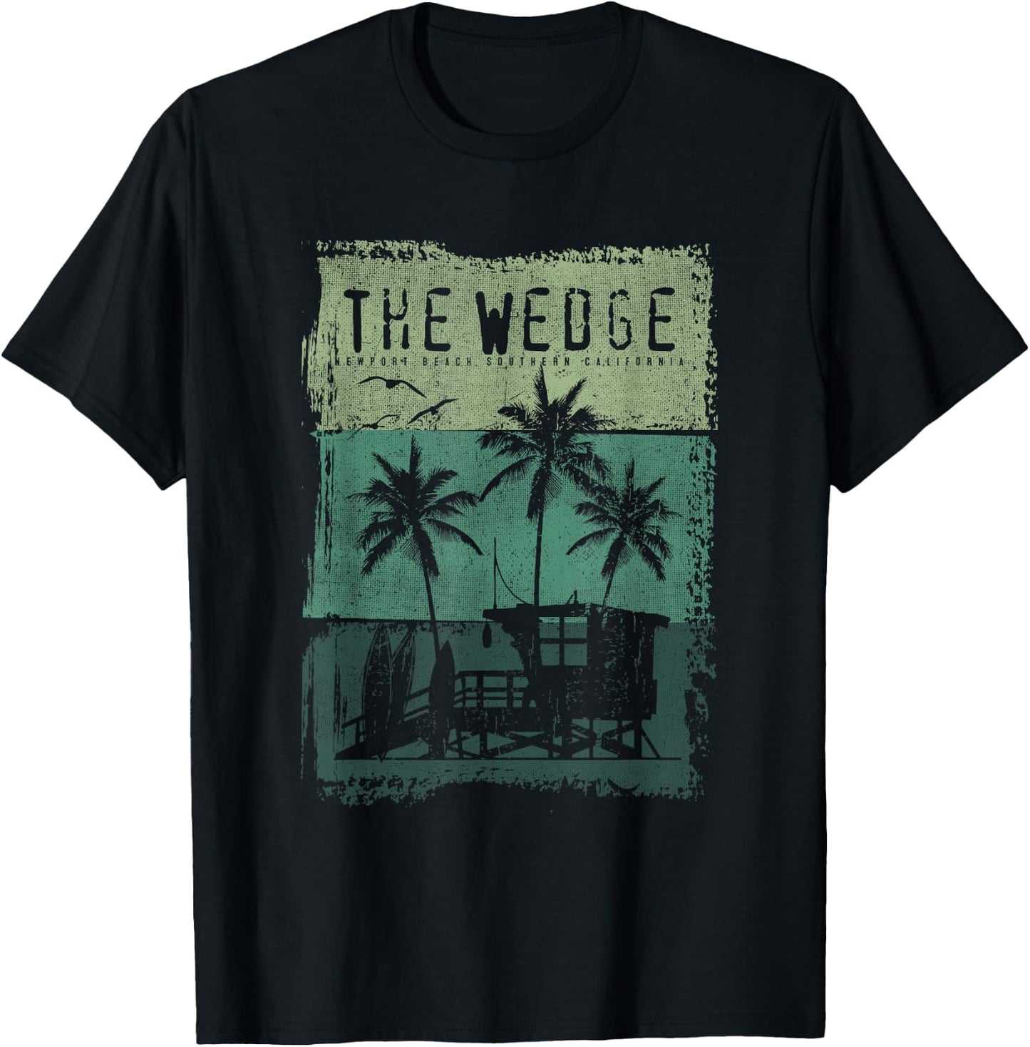 The Wedge Newport Beach California Best Surf Spot T-Shirt - T-Shirt | Black