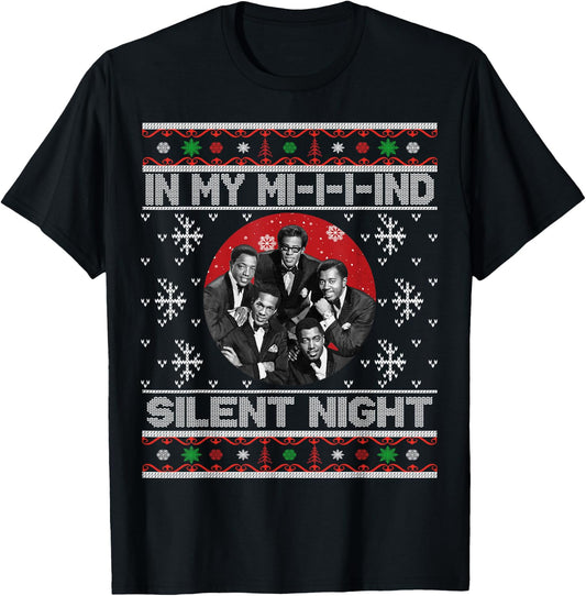 In My Mind Silent Night Ugly Christmas Xmas Family Sweater T-Shirt - T-Shirt | Black