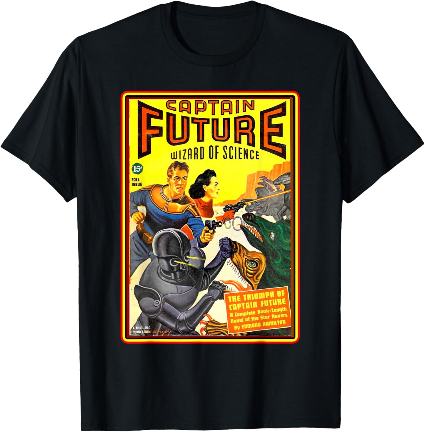 Retro Vintage Captain Future Comic Magazine T-Shirt - T-Shirt | Black