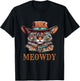 Funny Cat Graphic Howdy Western Cowboy Cowgirl Meowdy Cat T-Shirt - T-Shirt | Black