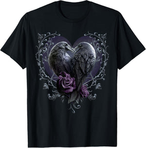 Spiral Original - Raven Heart - Gothic Ravens T-Shirt - T-Shirt | Black