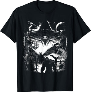 Bigfoot Loch Ness Monster Mothman Wendigo Alien Cryptid T-Shirt - T-Shirt | Black