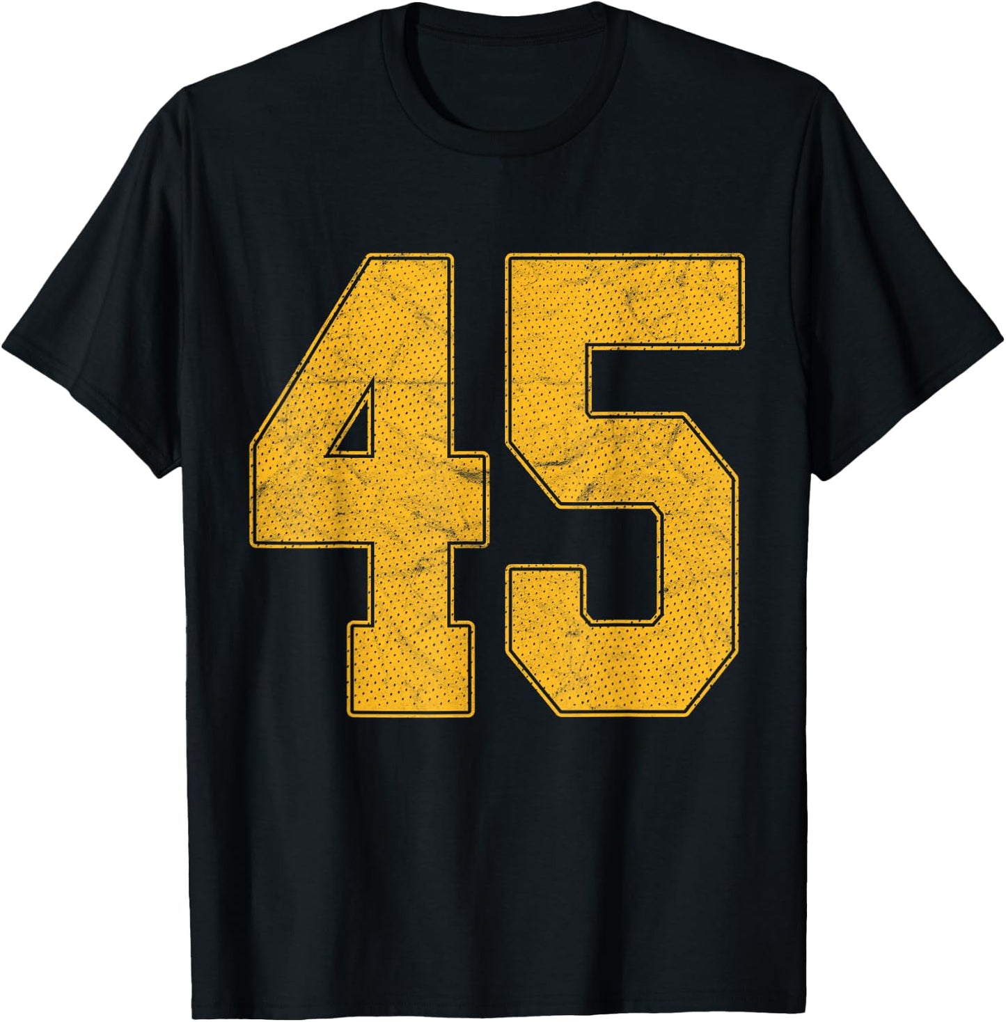 Number 45 Numbered Uniform Sports Team Jersey 45th Birthday T-Shirt - T-Shirt | Black