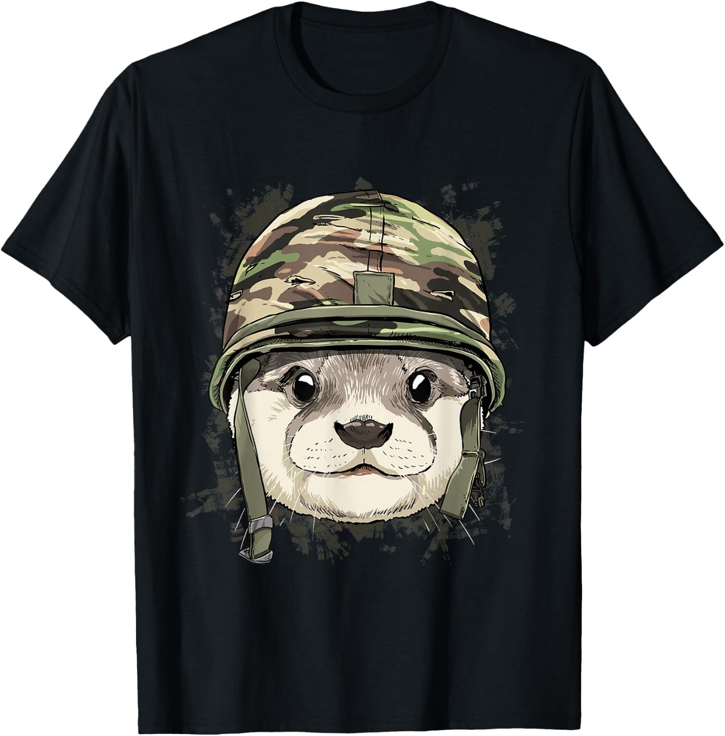 Otter Soldier Veteran Army Otter Aquatic Animal Lover T-Shirt - T-Shirt | Black