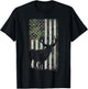 Deer Hunting Mule Deer Buck Camo US Flag - American Retro T-Shirt - T-Shirt | Black
