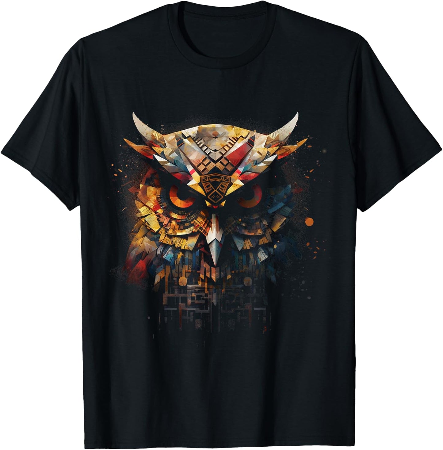 Owl artwork animal lovers - bird art animal owl T-Shirt - T-Shirt | Black