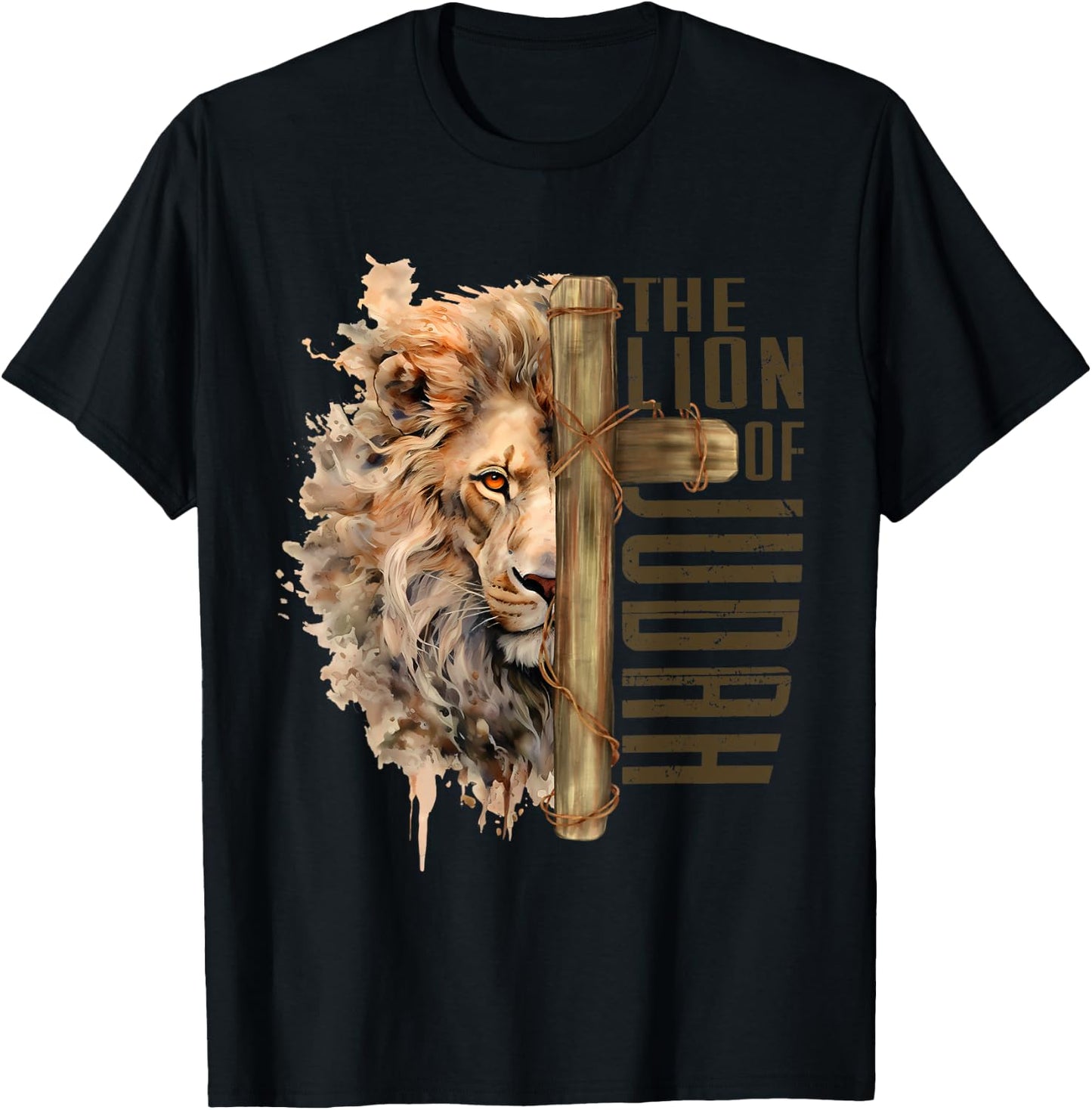 The Lion Of Judah Jesus Revelation Inspirational Christian T-Shirt - T-Shirt | Black