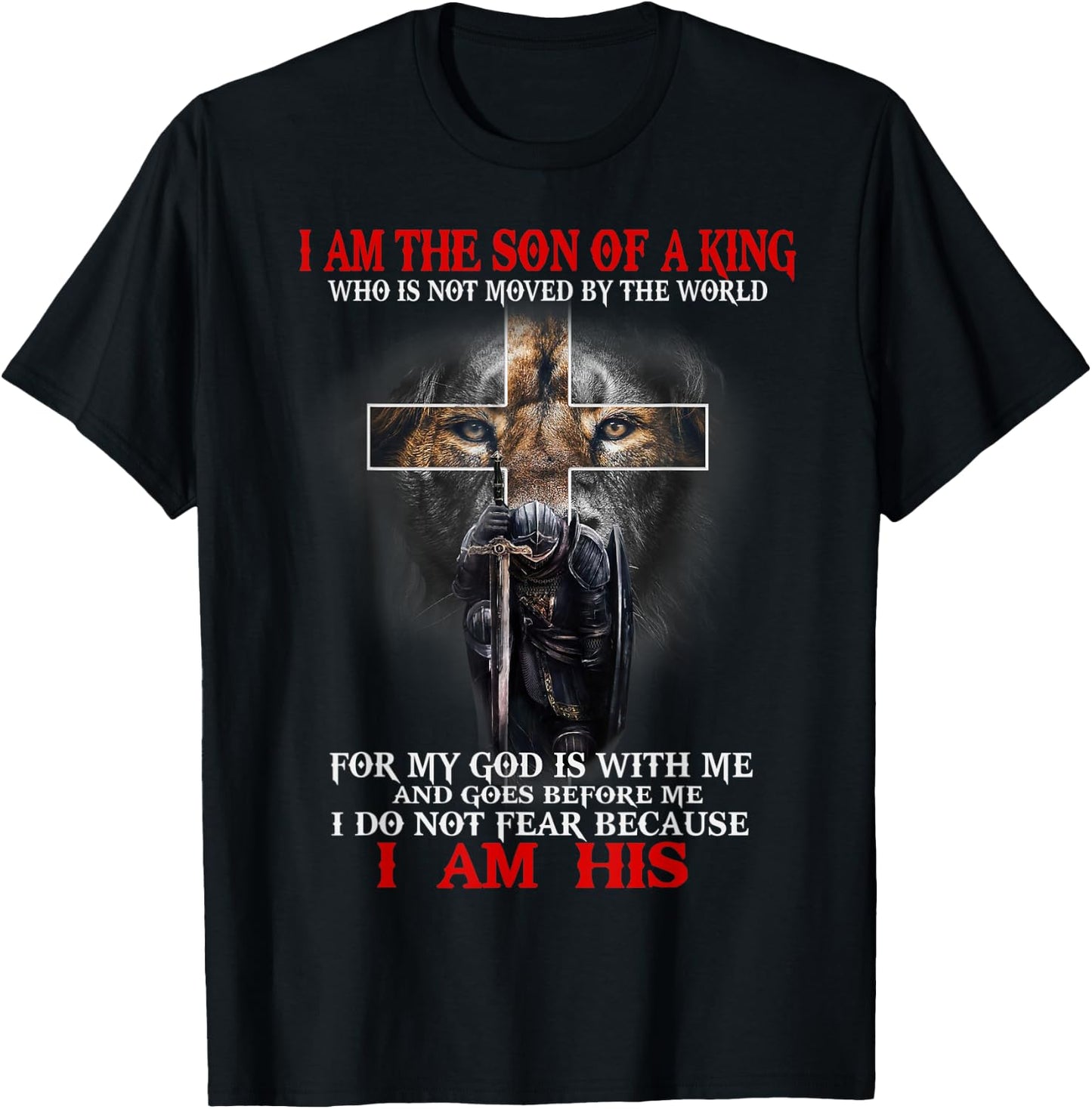 I Am The Son Of A King, Lion of Judah, Christian Religious T-Shirt - T-Shirt | Black
