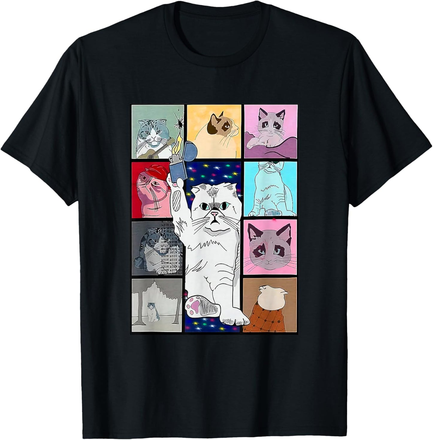 Cute Cat Purring in My Lap Cause It Loves Me Cat Lover T-Shirt - T-Shirt | Black