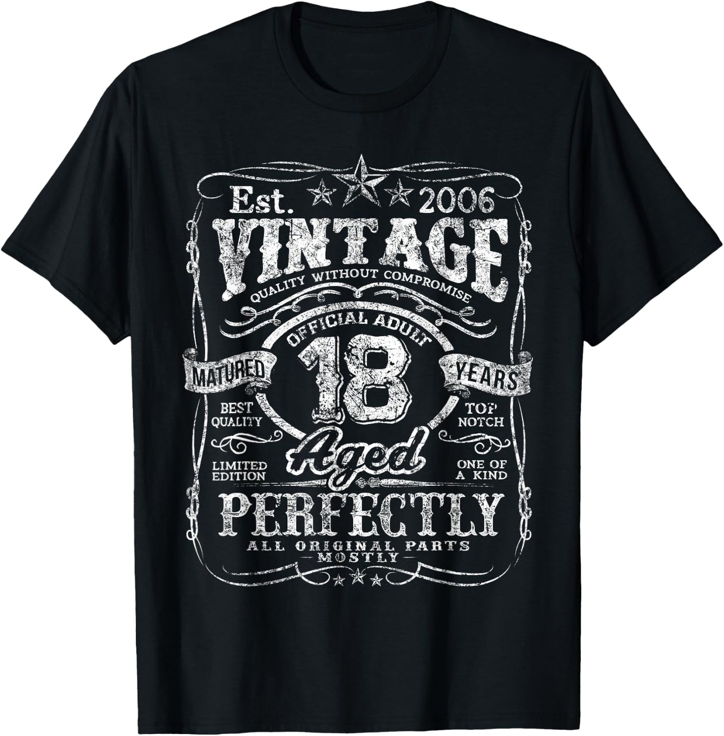 Vintage 2006 Limited Edition 18 Year Old Gifts 18th Birthday T-Shirt - T-Shirt | Black