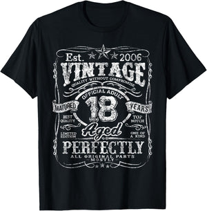 Vintage 2006 Limited Edition 18 Year Old Gifts 18th Birthday T-Shirt - T-Shirt | Black