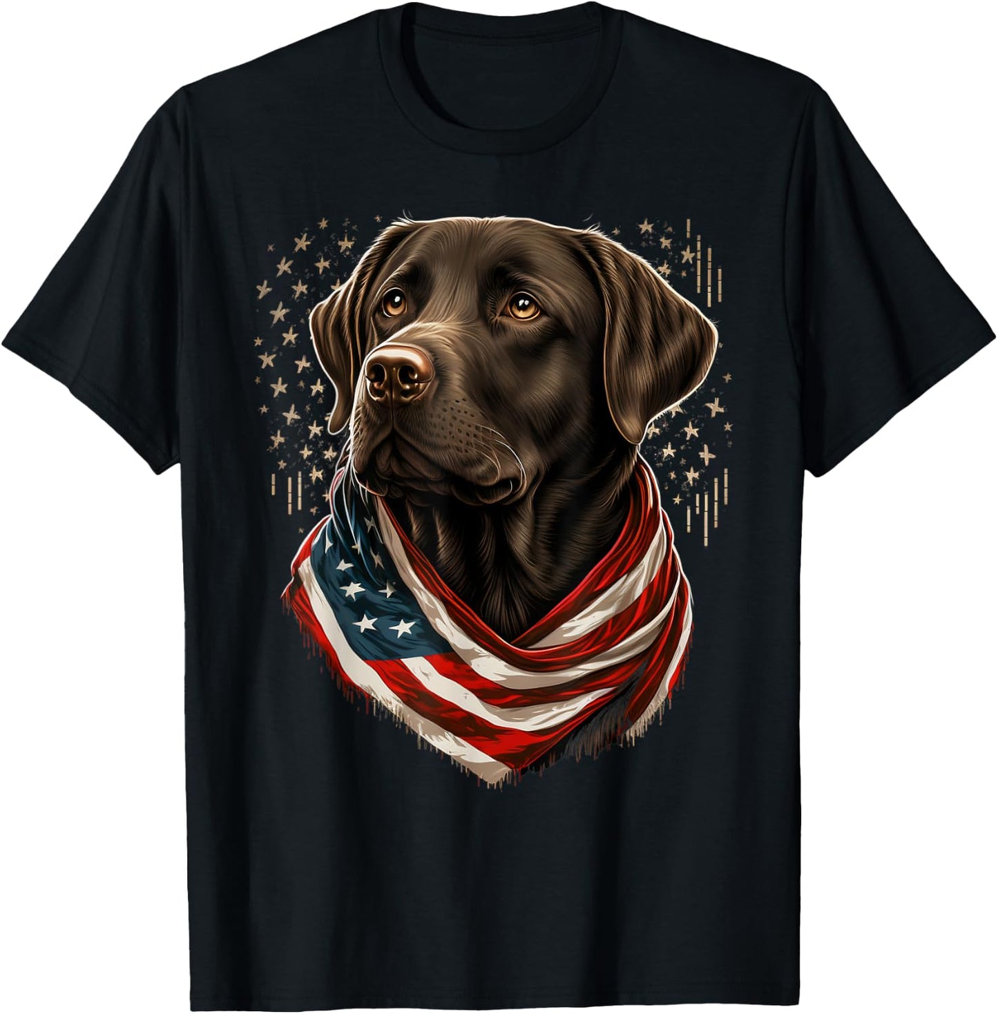 USA 4th Of July brown Patriotic American Labrador Retriever T-Shirt - T-Shirt | Black