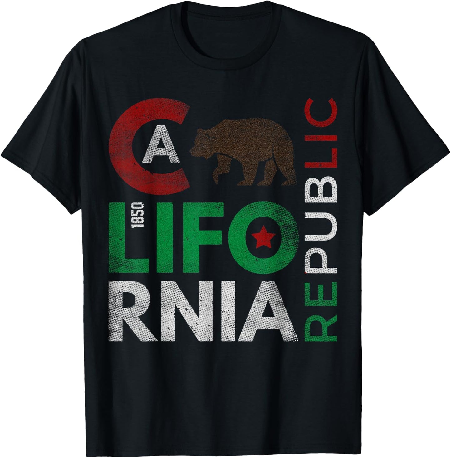 California State CA Cali California Republic The West Coast T-Shirt - T-Shirt | Black