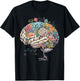 Floral Anatomical Brain Tree Mental Health Awareness T-Shirt - T-Shirt | Black