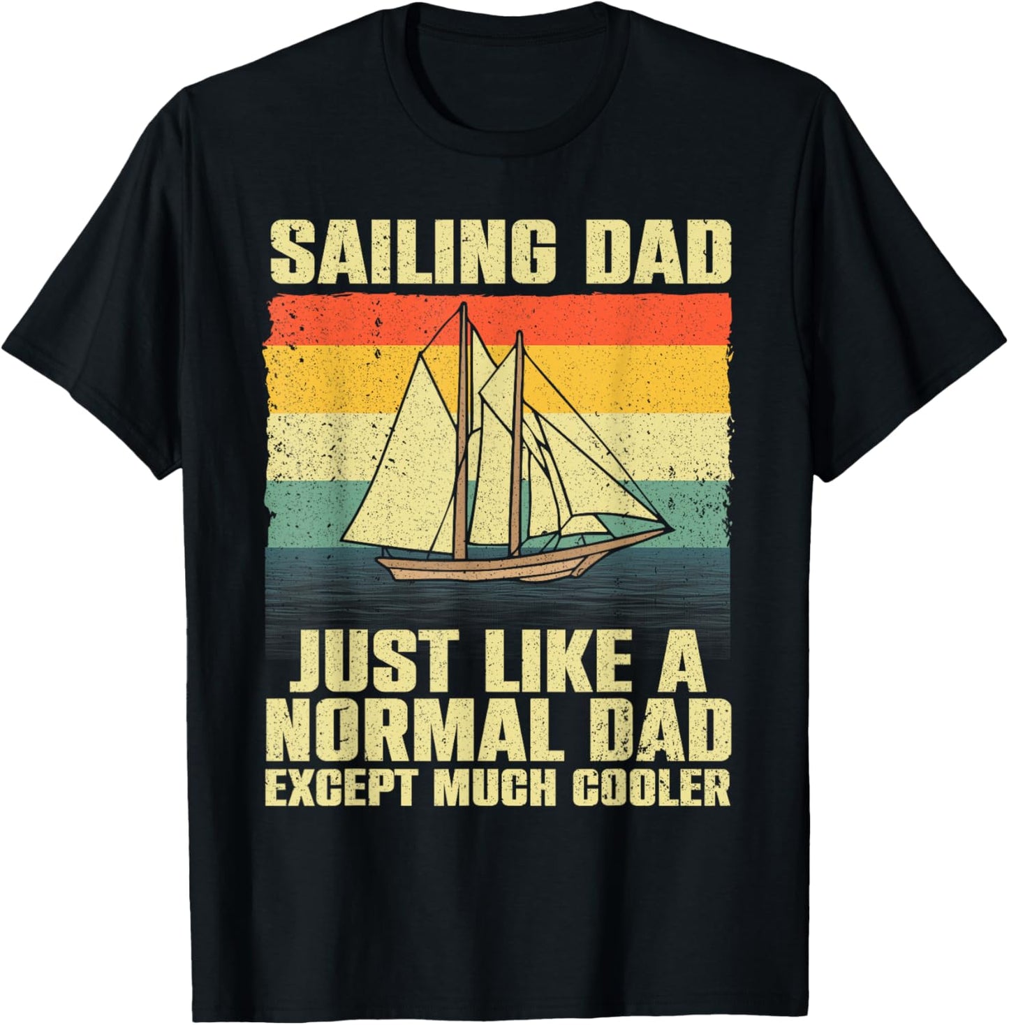 Funny Sailing Art For Dad Men Sailing Sailor Sail Sailboat T-Shirt - T-Shirt | Black