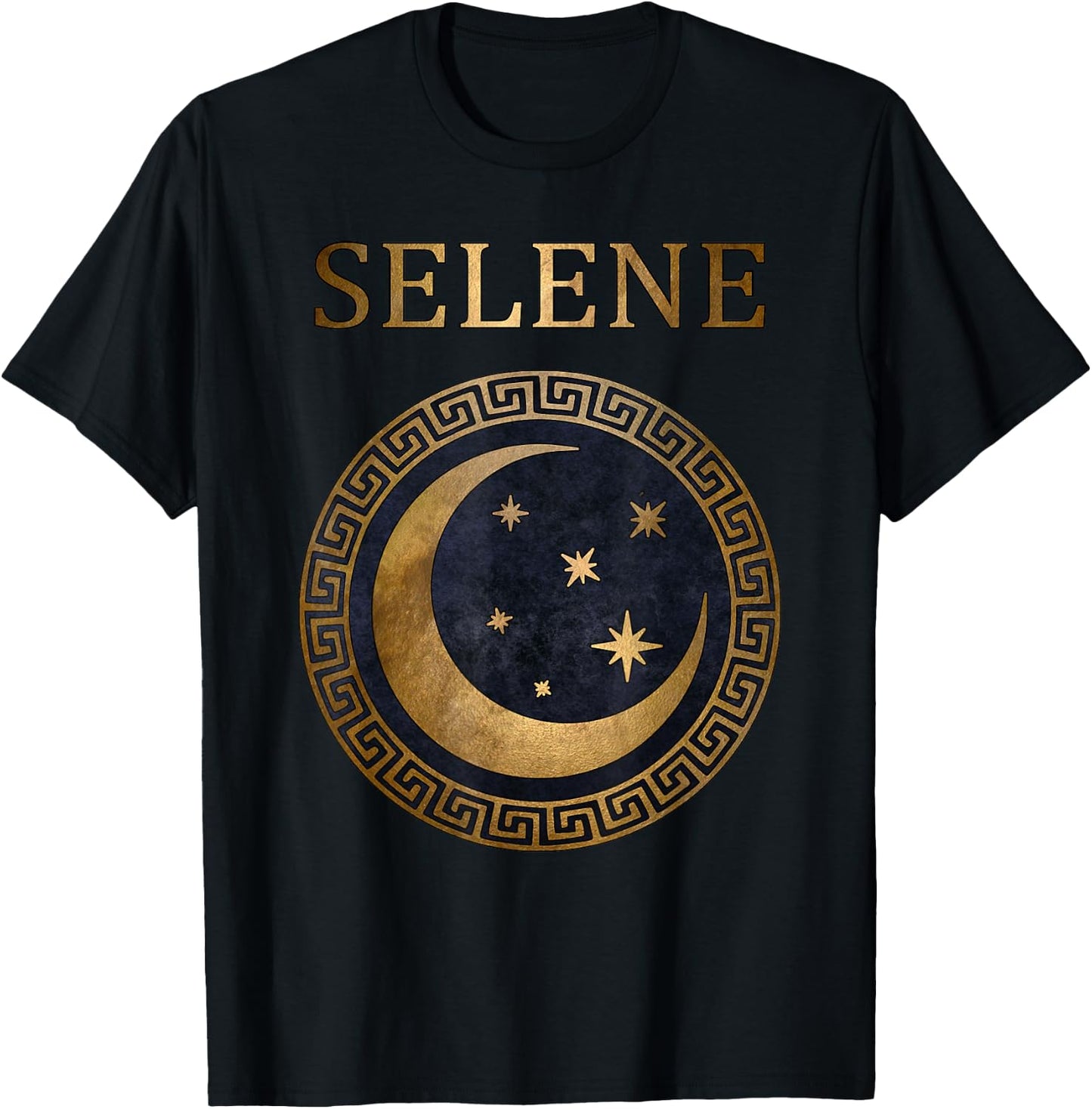 Selene Greek Goddess of Moon Symbol T-Shirt - T-Shirt | Black