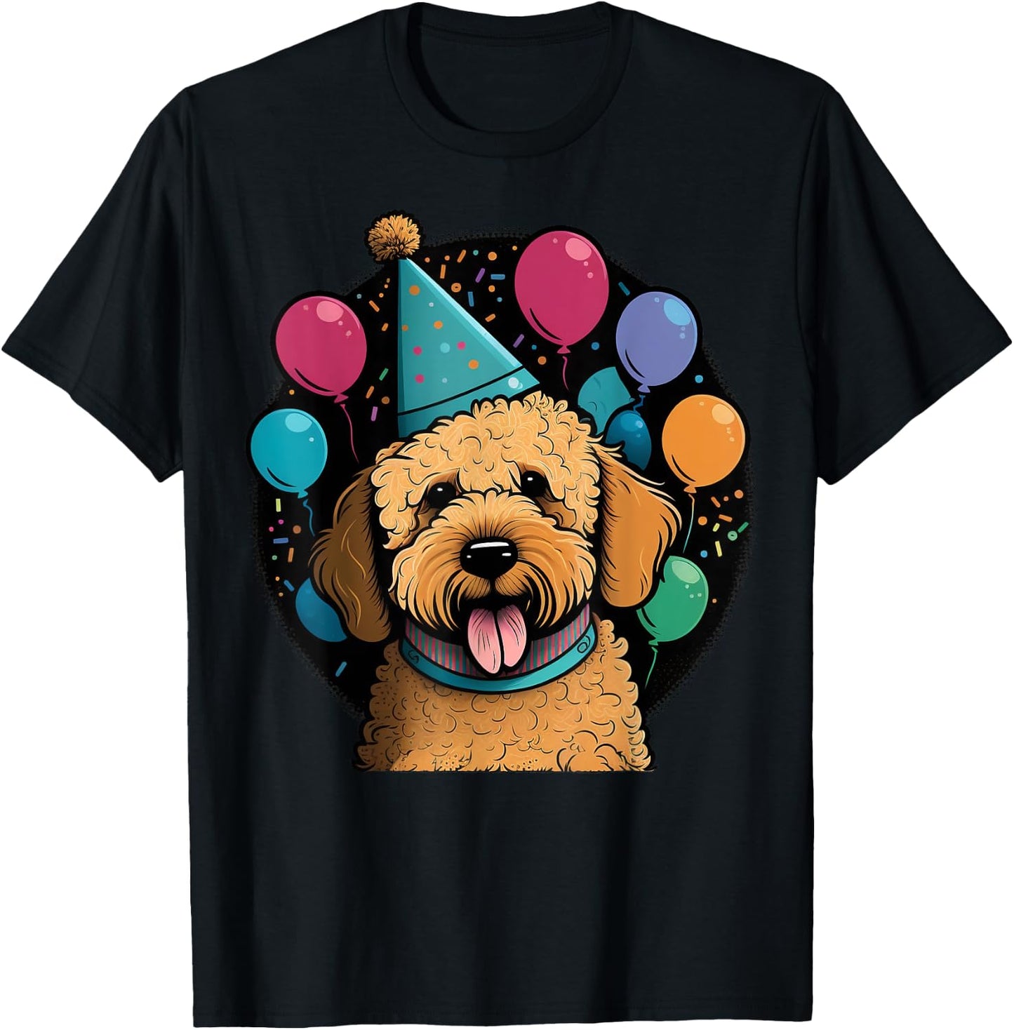 Celebration Goldendoodle Birthday Party Golden Doodle T-Shirt - T-Shirt | Black