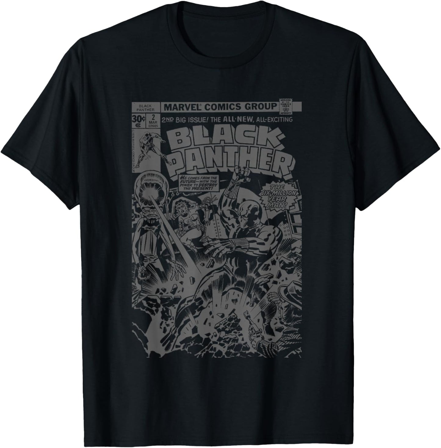 Marvel Comics Retro Black Panther Vintage Black Comic Cover T-Shirt - T-Shirt | Black