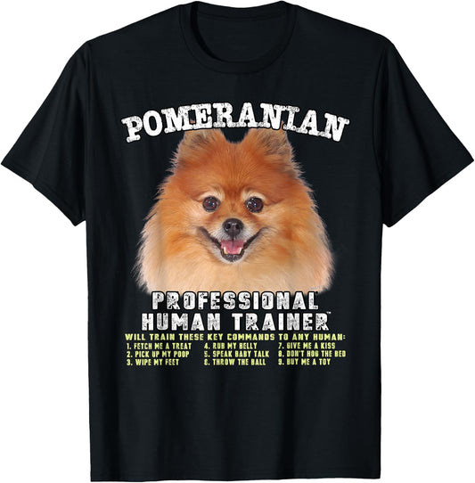 Kitana Pomeranian Dog Themed , -Adults, Kids, Black, Small, Short Sleeve T-Shirt - T-Shirt | Black