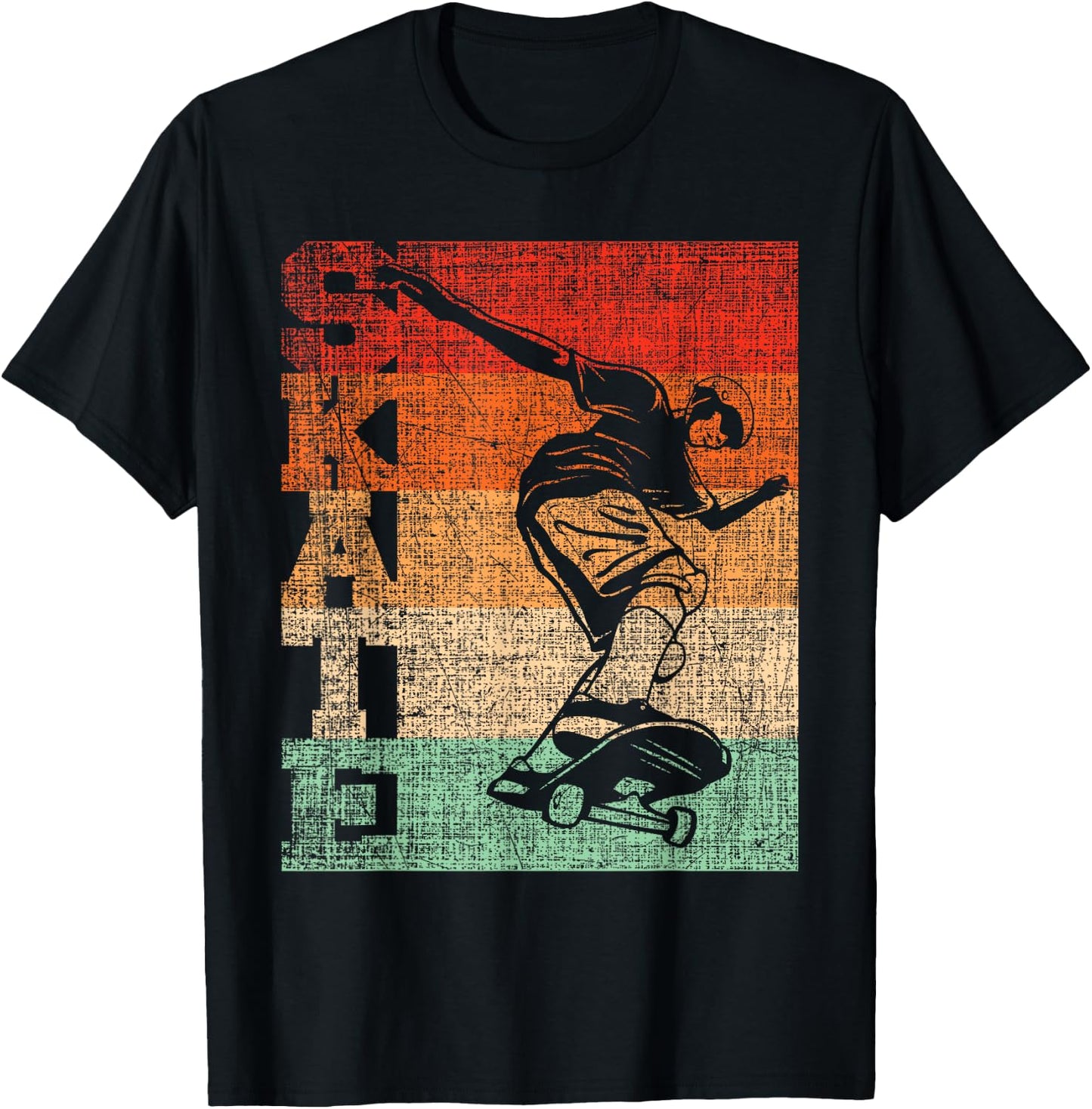 Retro Skate Skateboarder Skateboard Skateboarding Skater T-Shirt - T-Shirt | Black