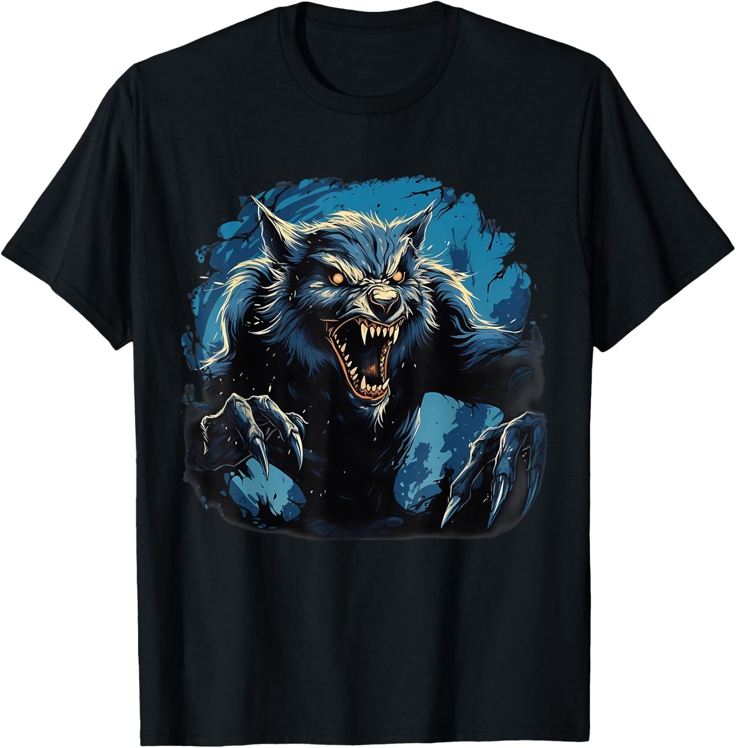 Retro Style Werewolf T-Shirt - T-Shirt | Black