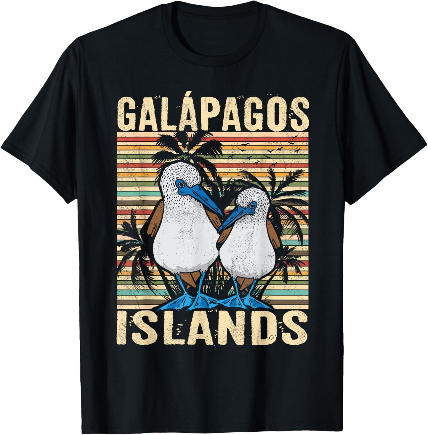 Galapagos Island Ecuador Blue Footed Booby Seabird T-Shirt - T-Shirt | Black