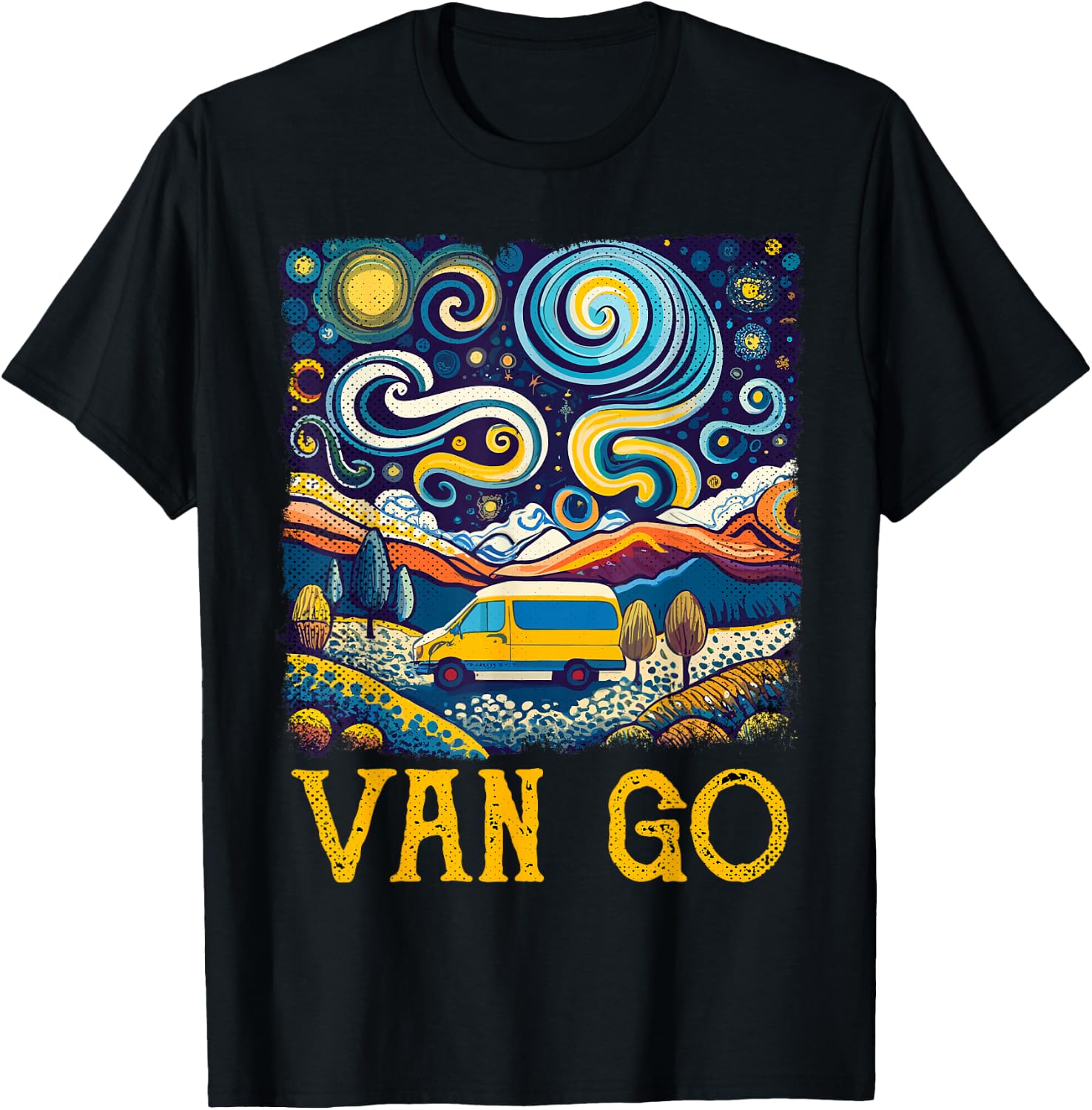 Retro Vintage Vanlife Accessories Funny Van Life T-Shirt - T-Shirt | Black