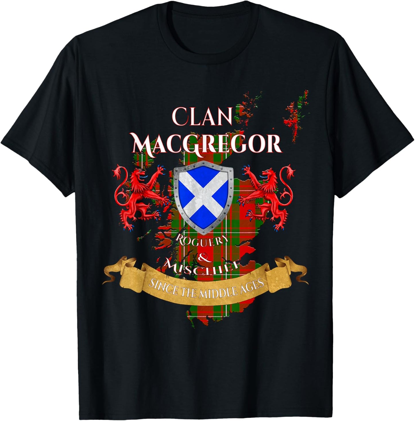 MacGregor Scottish Family Clan Middle Ages Mischief T-Shirt - T-Shirt | Black
