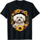 Sunflower Hippie Floral Coton De Tulear Dog Women Girls Kids T-Shirt - T-Shirt | Black