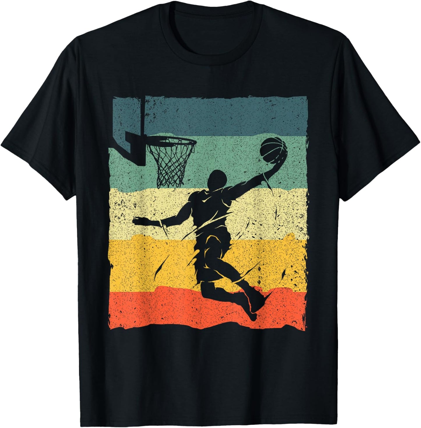 Cool Basketball Art Women Vintage Basketball Player Small T-Shirt - T-Shirt | Black