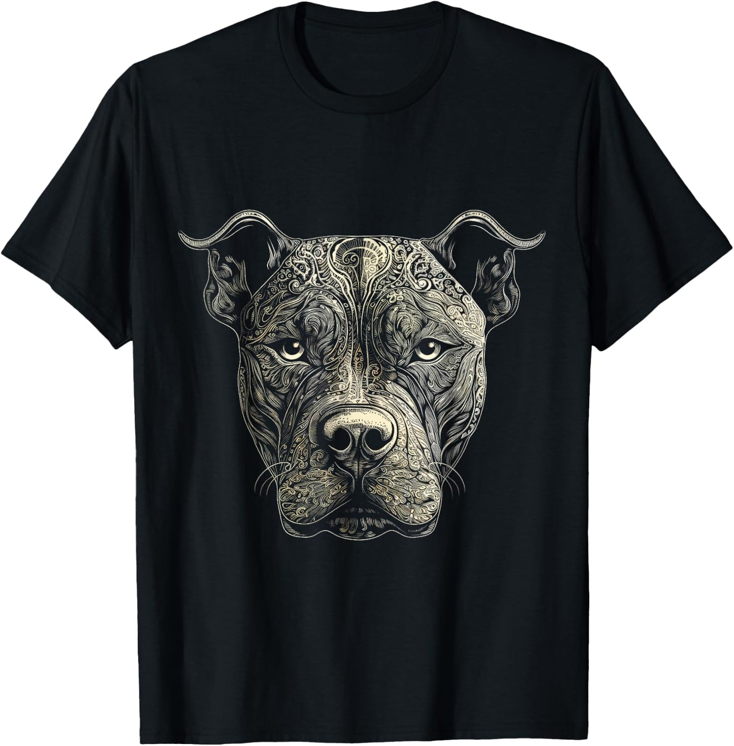 Pit Bull Mom Dog Lover Mandala Artistic Pitbull Owner Women T-Shirt - T-Shirt | Black