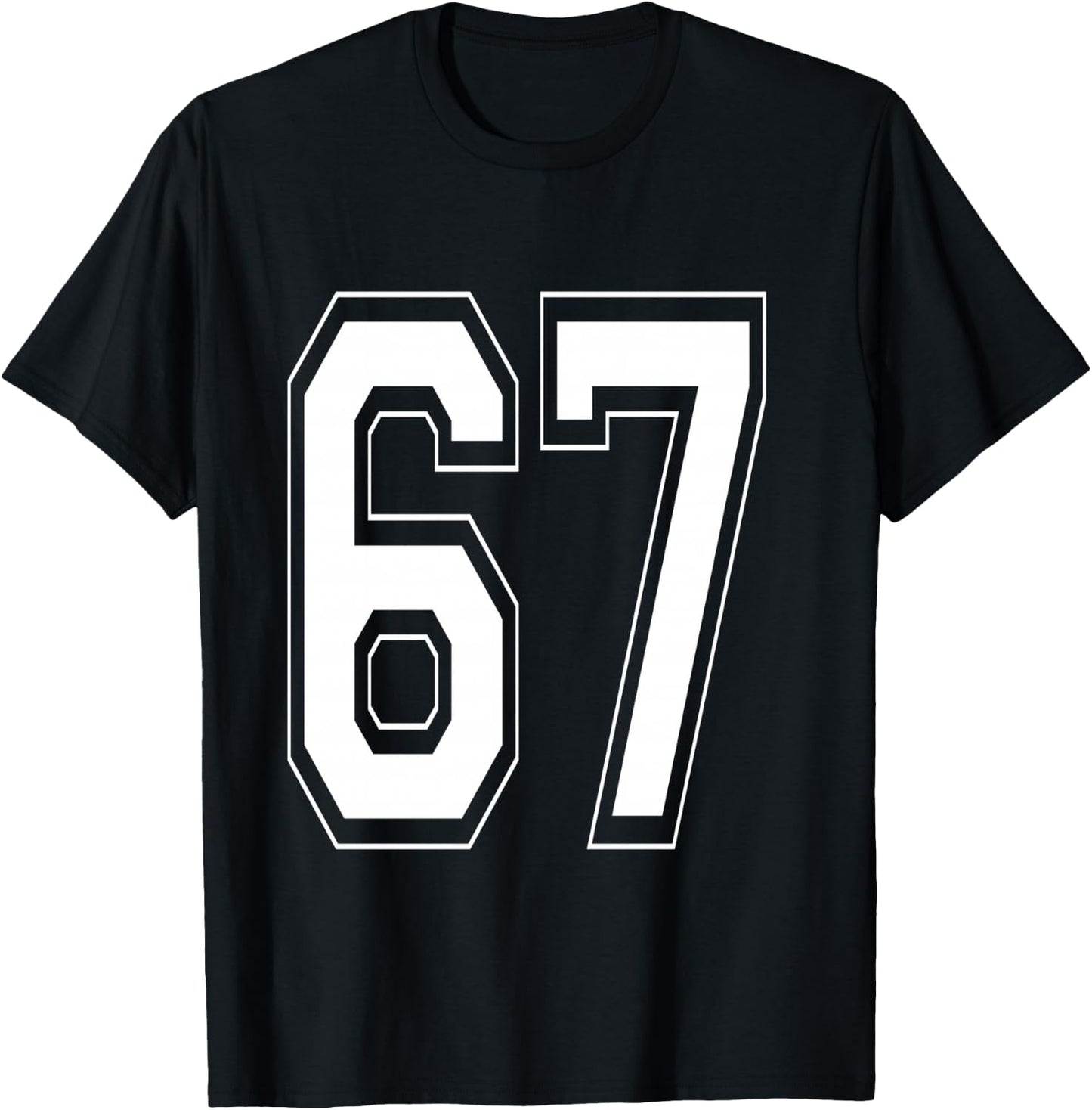 Number 67 Baseball Football Soccer Numbered Jersey T-Shirt - T-Shirt | Black