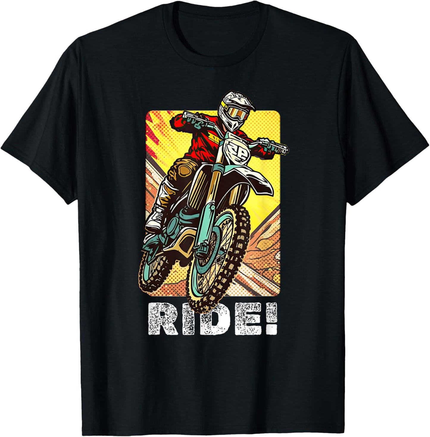 Motocross Dirt Bike Rider Vintage Dirt Bike T-Shirt - T-Shirt | Black