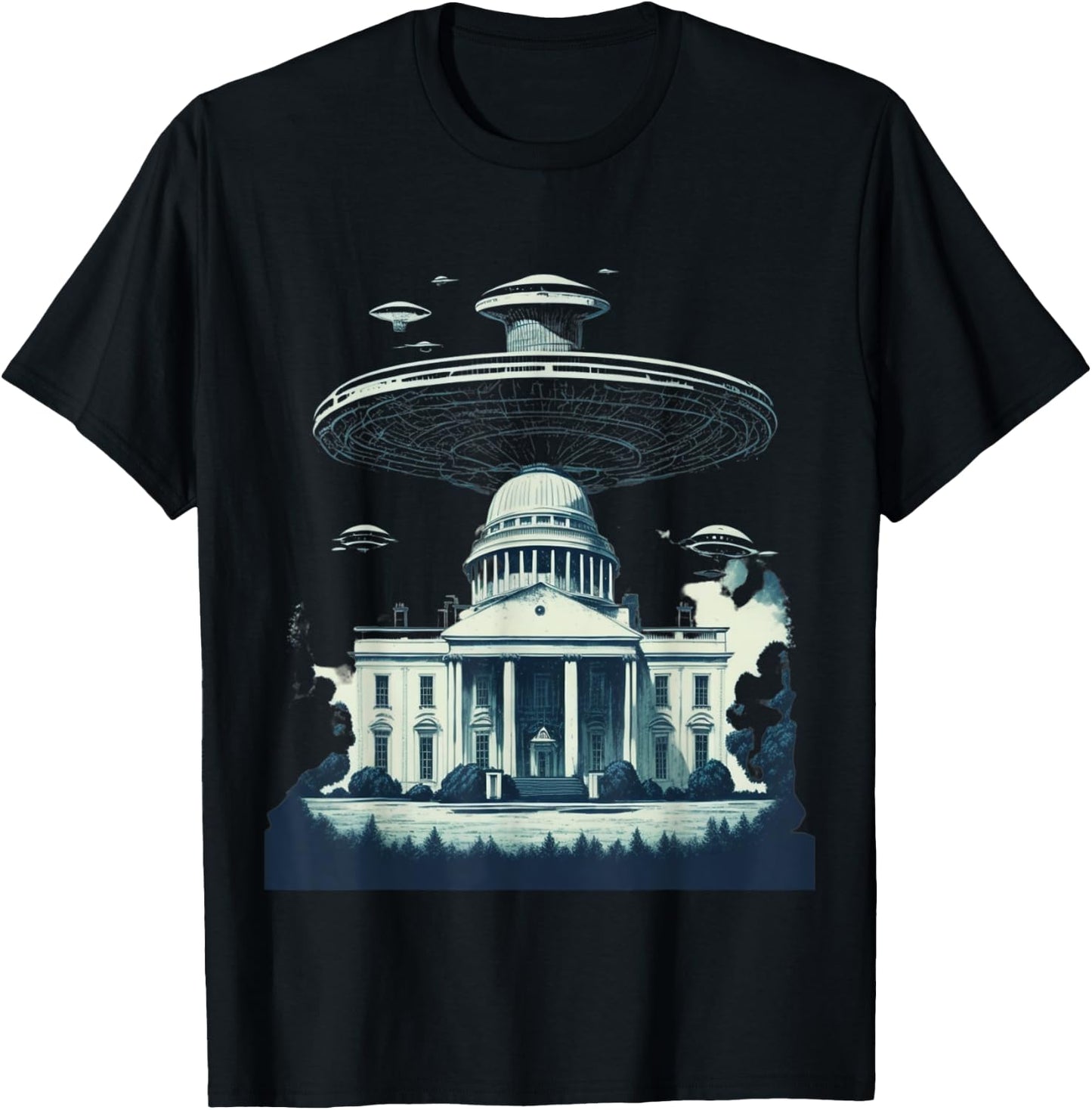 UFO at the White House T-Shirt - T-Shirt | Black