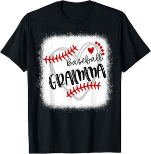 Personalized Baseball Heart Cute Gramma Women Baseball T-Shirt - T-Shirt | Black