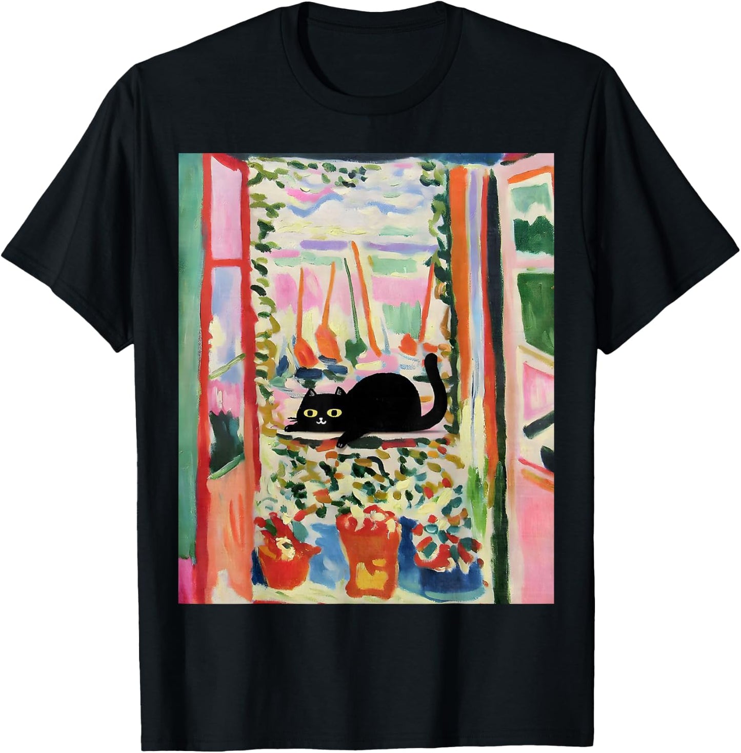 Matisse Open Window Cat Black cat T-Shirt - T-Shirt | Black