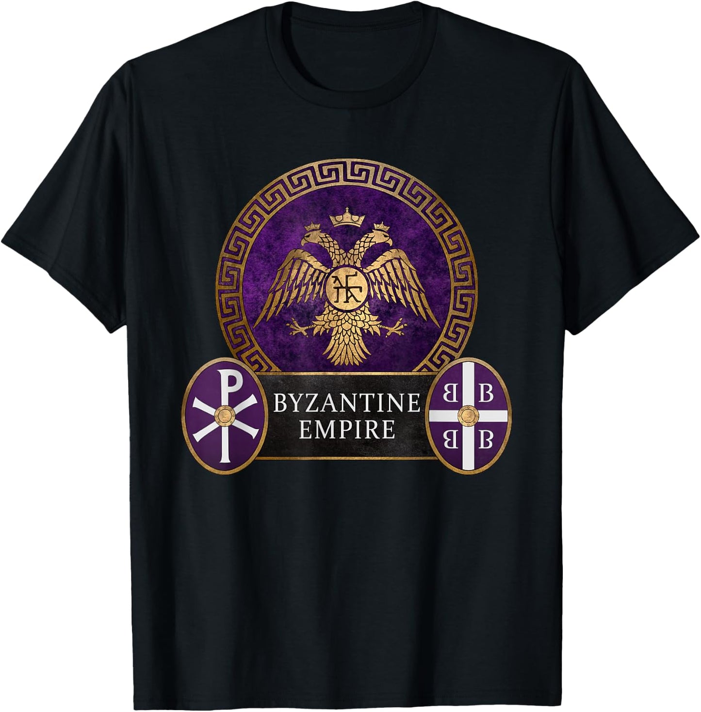 Byzantine Empire Symbol of Constantinople T-Shirt - T-Shirt | Black