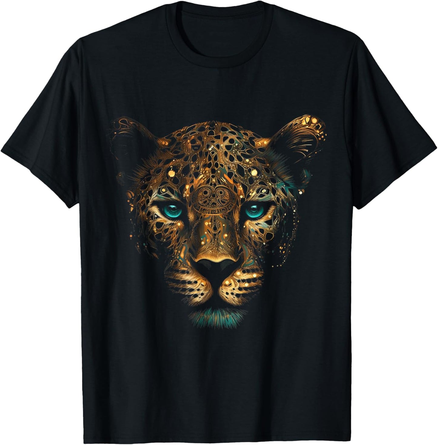 Leopard Artwork Fantasy - Art Animal Leopard T-Shirt - T-Shirt | Black
