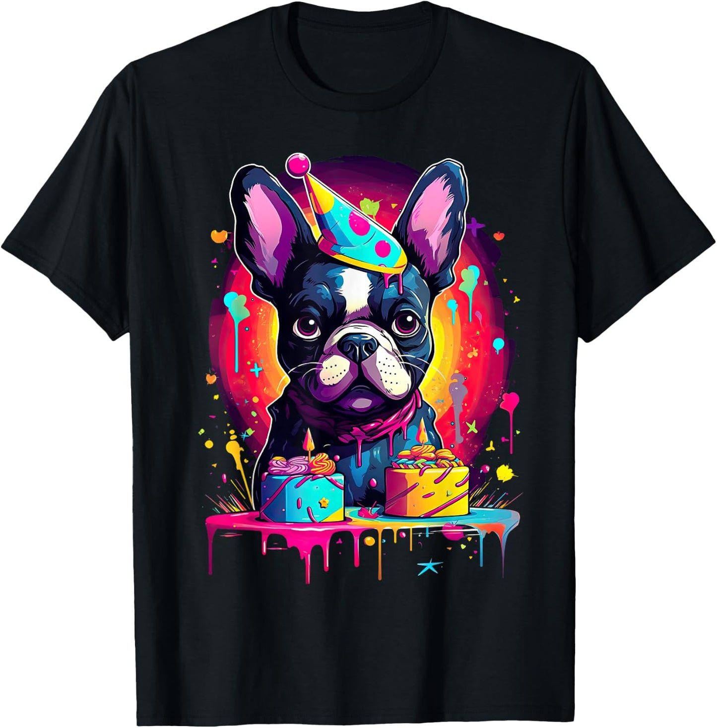 French Bulldog Dog Birthday Party Themed Women T-Shirt - T-Shirt | Black