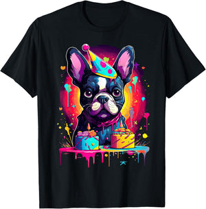 French Bulldog Dog Birthday Party Themed Women T-Shirt - T-Shirt | Black