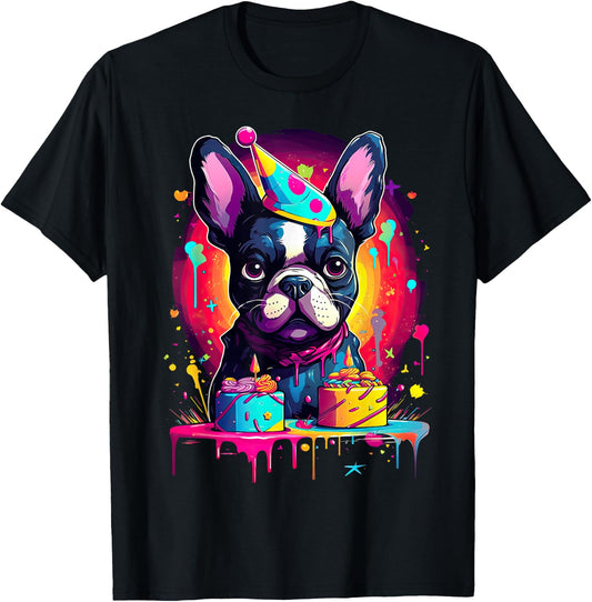 French Bulldog Dog Birthday Party Themed Women T-Shirt - T-Shirt | Black