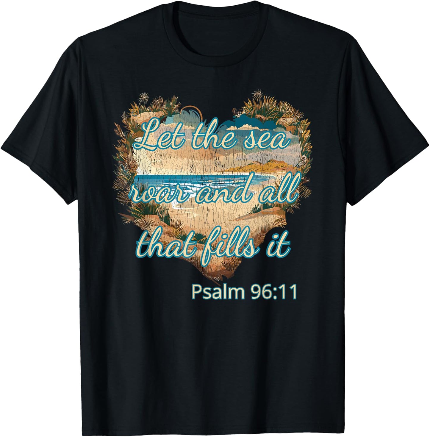 Beach Theme Christian Quotes Bible Verse Sayings T-Shirt - T-Shirt | Black