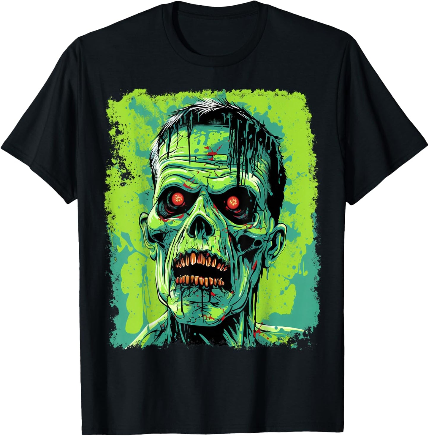 Green Zombie Undead Pop Art T-Shirt - T-Shirt | Black