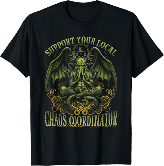 Cthulhu Chaos Coordinator, Cosmic Horror Cthulhu T-Shirt - T-Shirt | Black