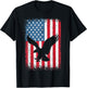 4th of July American Eagle Flag USA Independence Day T-Shirt - T-Shirt | Black