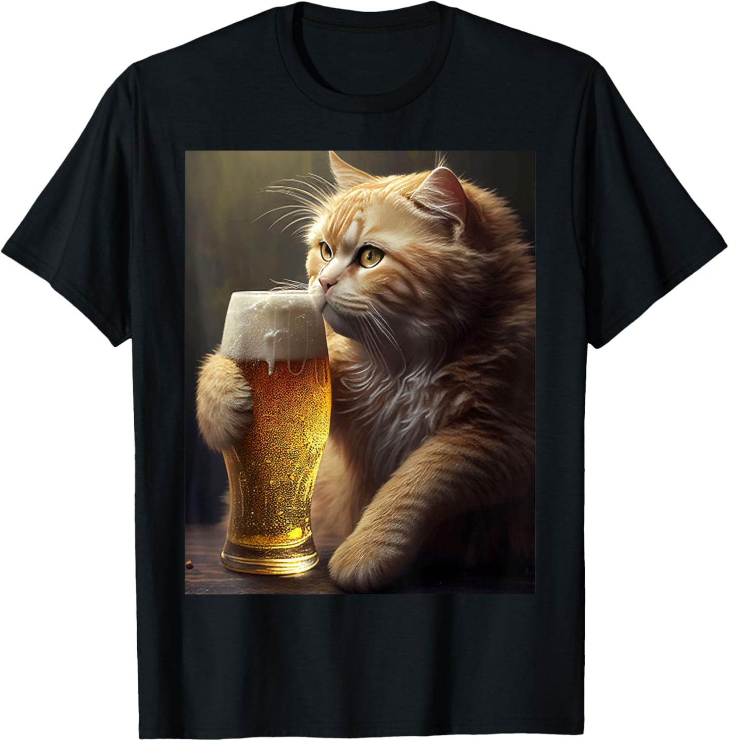 Funny Cat Cats And Beer T-Shirt - T-Shirt | Black