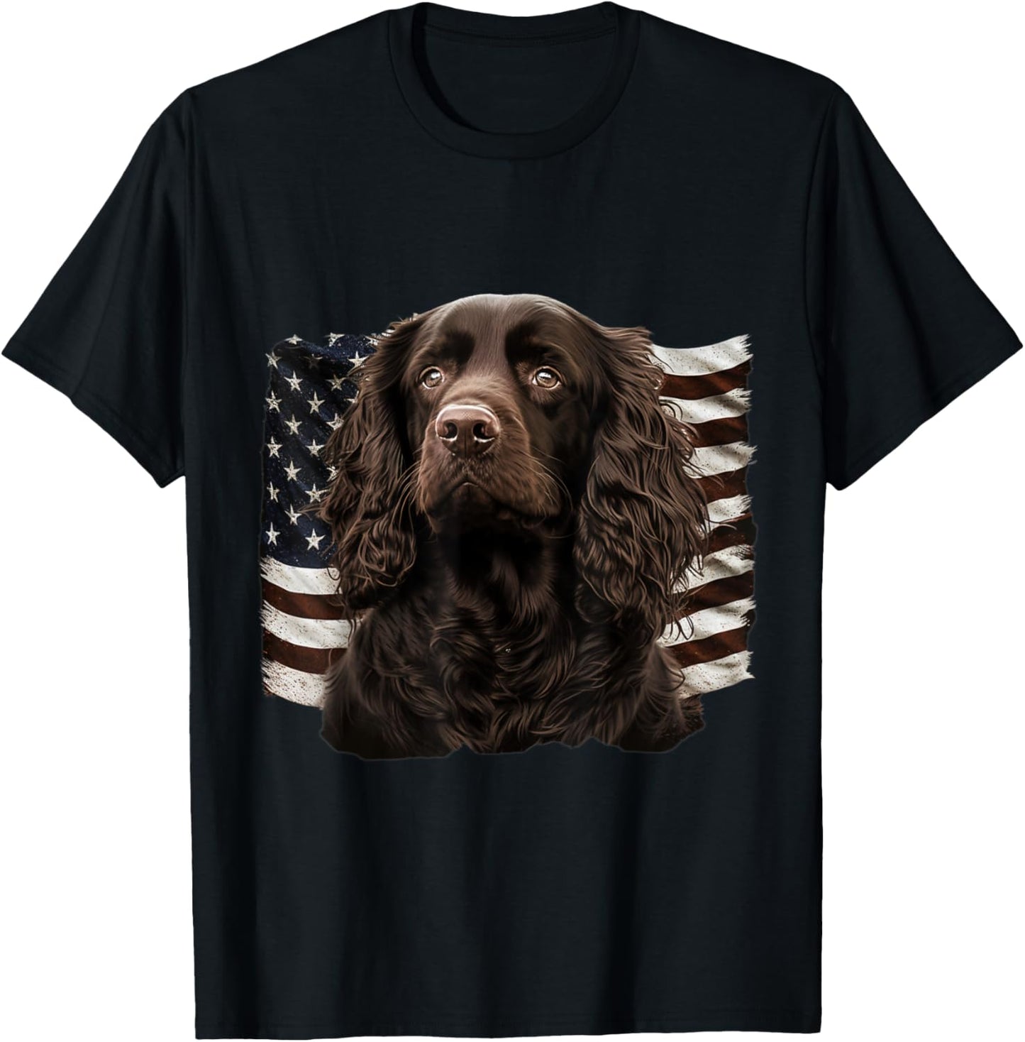 Boykin Spaniel 4th of July - Boykin Spaniel USA T-Shirt - T-Shirt | Black