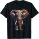 Elephant Art - Animal Colourful Zoo Elephant T-Shirt - T-Shirt | Black